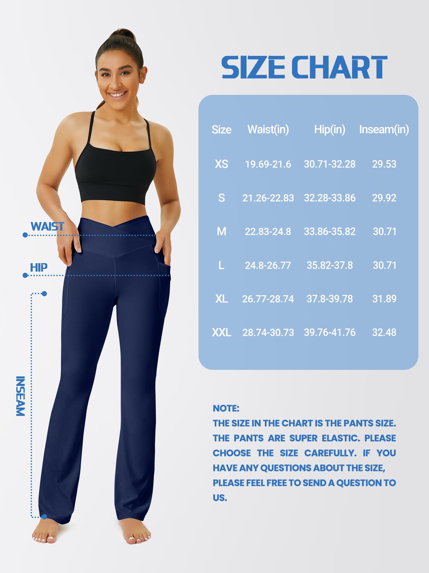 FOHOFO Yoga Pants Women, Flare Leggings for Women with Pockets Crossover High Waisted Bootcut Yoga Pants
