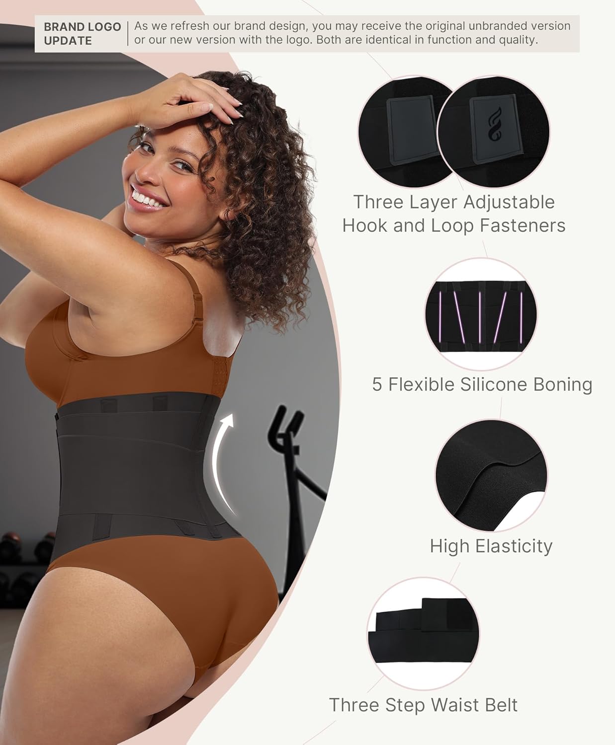 FeelinGirl Waist Trainer Belt Cincher Corset Tummy Control Faja Body Shaper | Hourglass Shaping, Triple Wrap, Hook-loop Closure, Postpartum Gym Workout, Underbust Girdle, Perspiring Fabric
