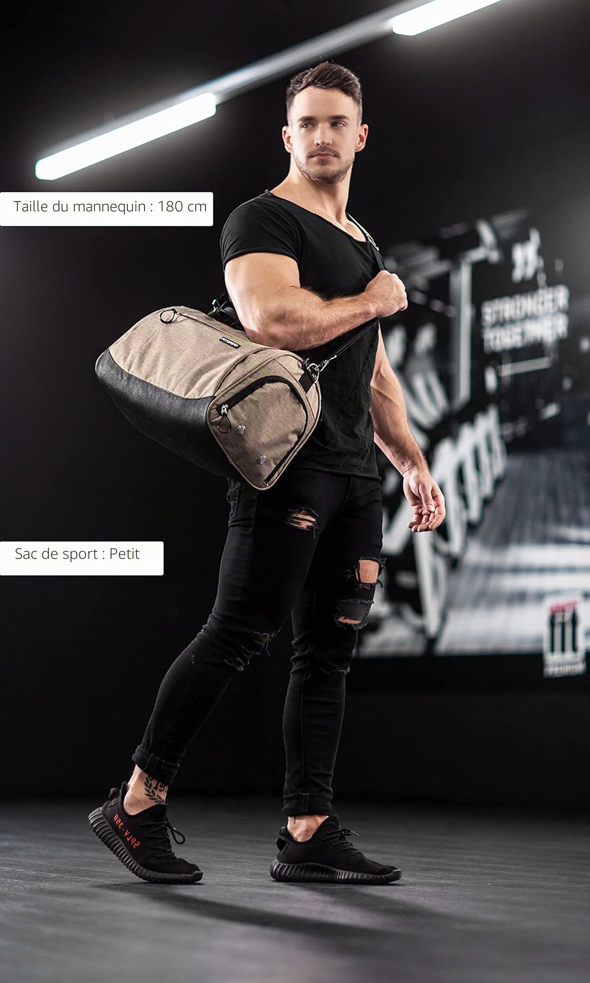 Fitgriff® Sac de Sport Homme & Femme V1 - Sacs de Voyage avec Compartiments Chaussures et Humide, pour Gym, Fitness, Weekend - Duffel Bag