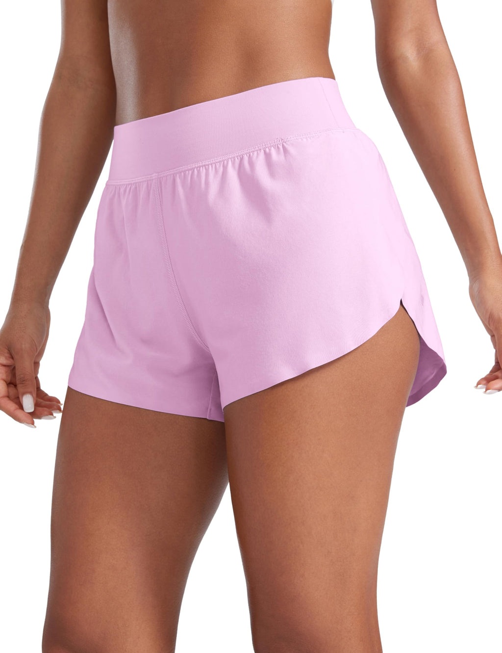 CRZ YOGA High Waisted Split Running Shorts 3" | Mesh Liner, Quick Dry, Lightweight, for Women