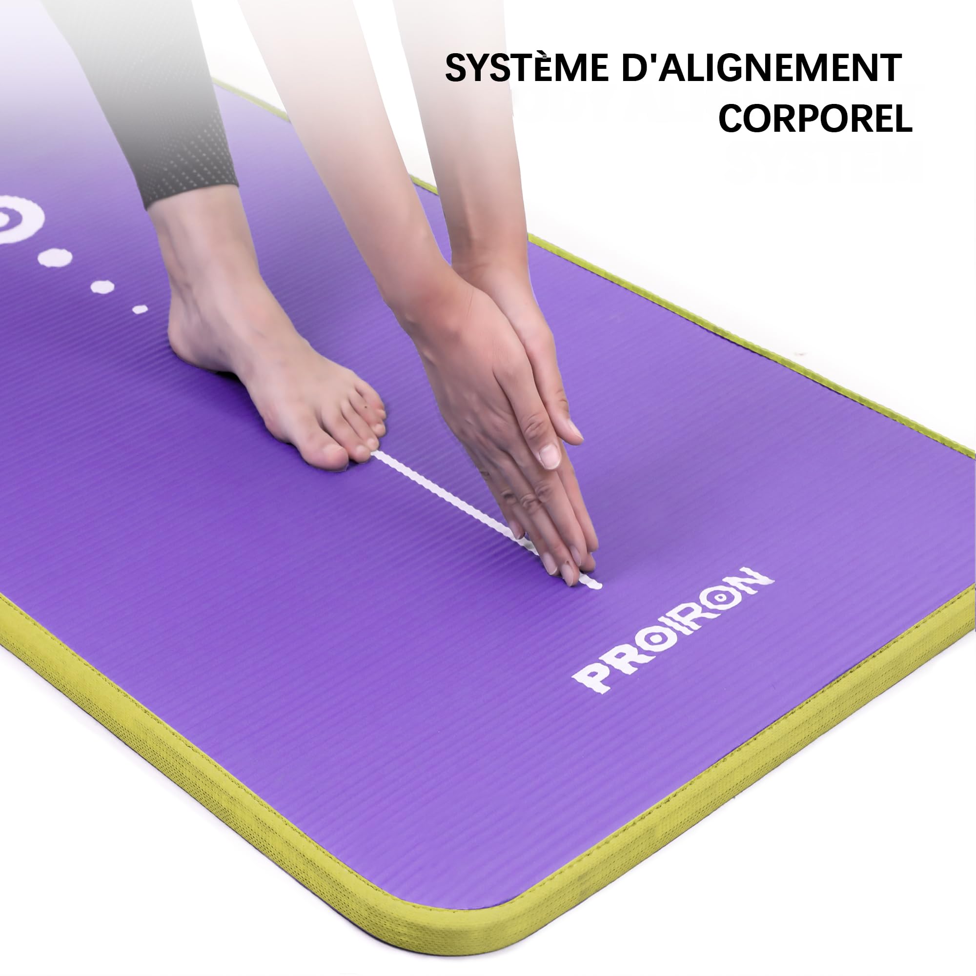 PROIRON Thick 10MM Exercise Mat, Non-Slip Yoga Pilates Gym Mat | Tear-Resistant Reinforced Edges, Flat, Good Elasticity, Camping Mat for Travel, NBR, 1860x660x10mm