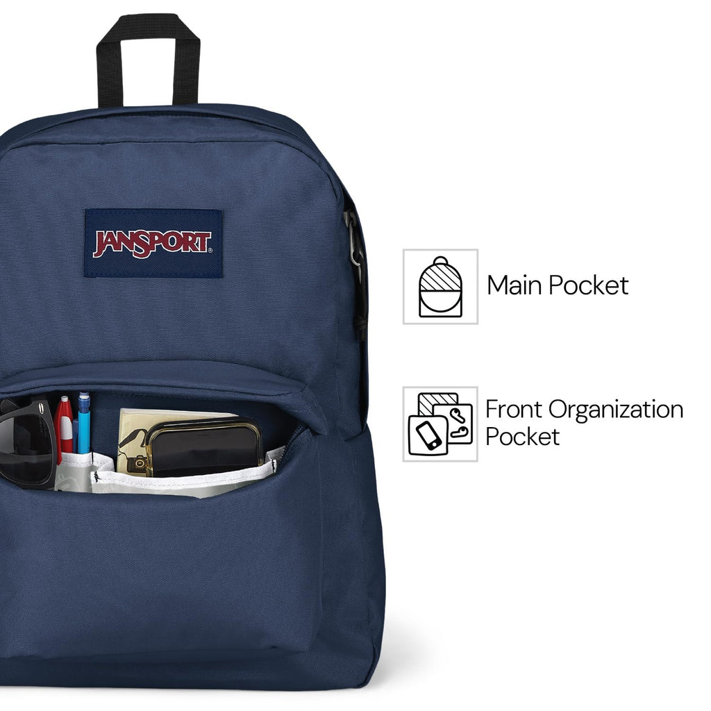 JanSport SuperBreak One Backpack - Durable, Lightweight Bag with 1 Main Compartment, Front Utility Pocket with Built-in Organizer, Premium Backpack, Grounded Grey