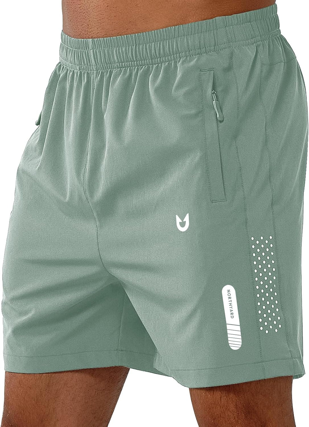 NORTHYARD Men's Athletic Running Shorts Gym Workout 7"/9"/5" Zipper Pockets | Quick Dry, Lightweight, Breathable, Unlined, Moisture-wicking, Reflective Strips, Elastic Waist, Sports Basketball Tennis