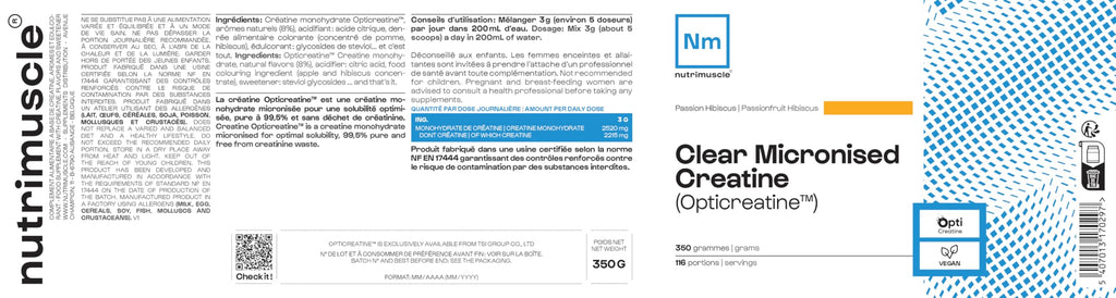 Nutrimuscle Créatine Monohydrate Creapure 120 Gélules | Prise Masse Musculaire & Force - Creatine 100% Pure - Sport et Musculation - Complément Idéal à la Whey Protéine - Gélules