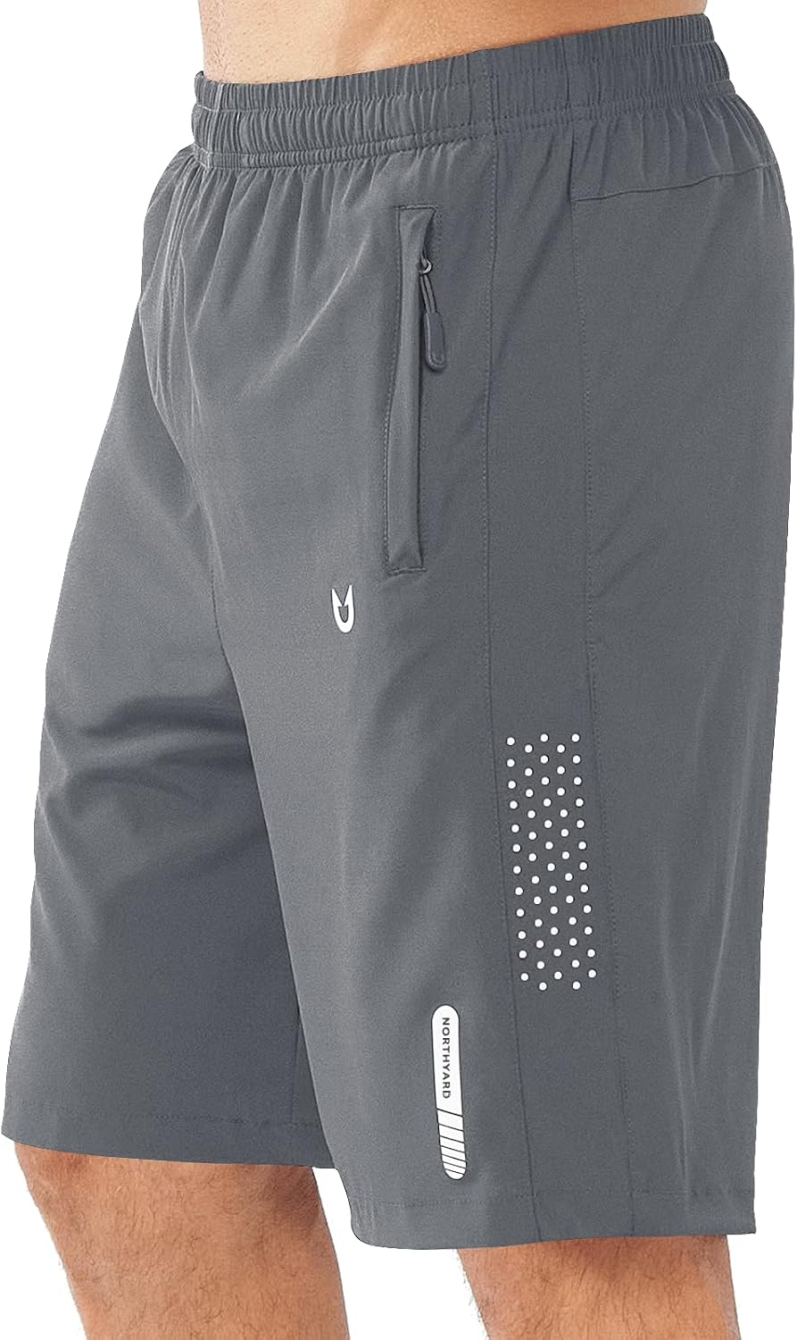 NORTHYARD Men's Athletic Running Shorts Gym Workout 7"/9"/5" Zipper Pockets | Quick Dry, Lightweight, Breathable, Unlined, Moisture-wicking, Reflective Strips, Elastic Waist, Sports Basketball Tennis