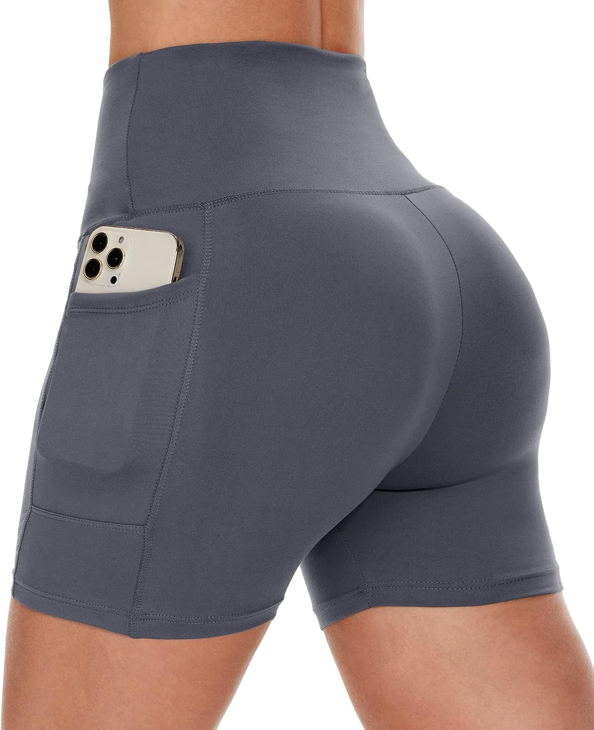 Biker Shorts Women with Pockets - 3"/5"/8" Workout Gym Spandex Yoga Shorts | High Waisted Tummy Control Shorts, Fitness Clothing, Womens Clothes for Running Athletic Exercise Sports