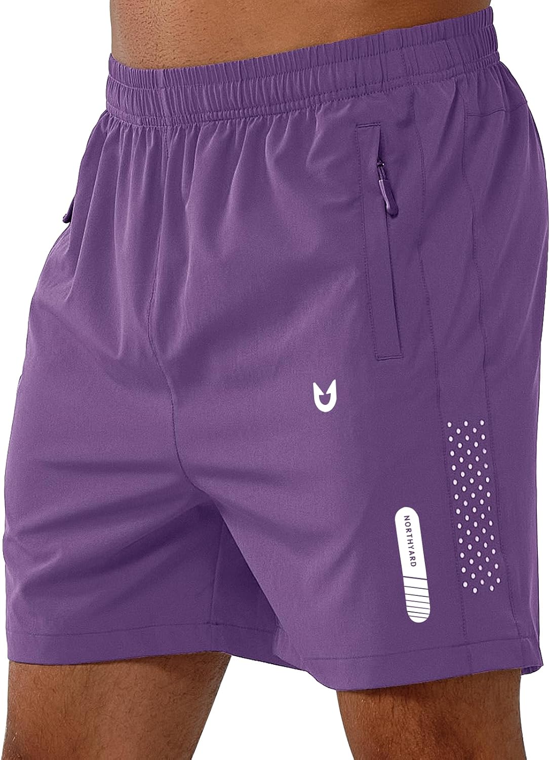 NORTHYARD Men's Athletic Running Shorts Gym Workout 7"/9"/5" Zipper Pockets | Quick Dry, Lightweight, Breathable, Unlined, Moisture-wicking, Reflective Strips, Elastic Waist, Sports Basketball Tennis