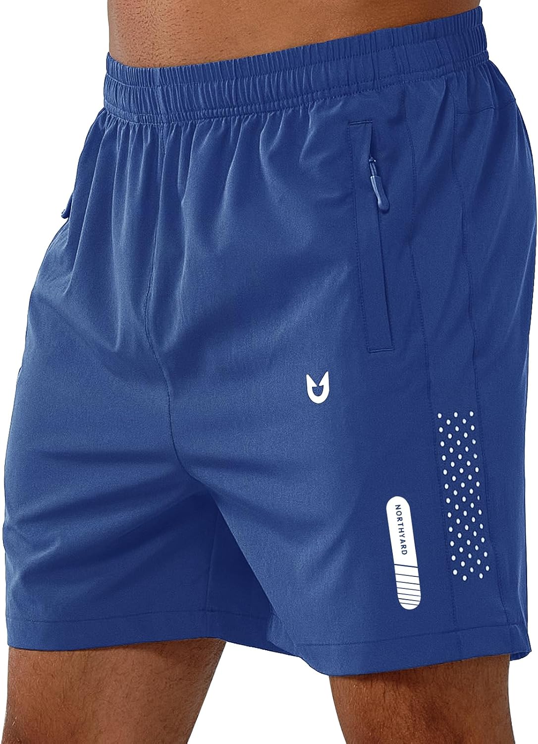 NORTHYARD Men's Athletic Running Shorts Gym Workout 7"/9"/5" Zipper Pockets | Quick Dry, Lightweight, Breathable, Unlined, Moisture-wicking, Reflective Strips, Elastic Waist, Sports Basketball Tennis
