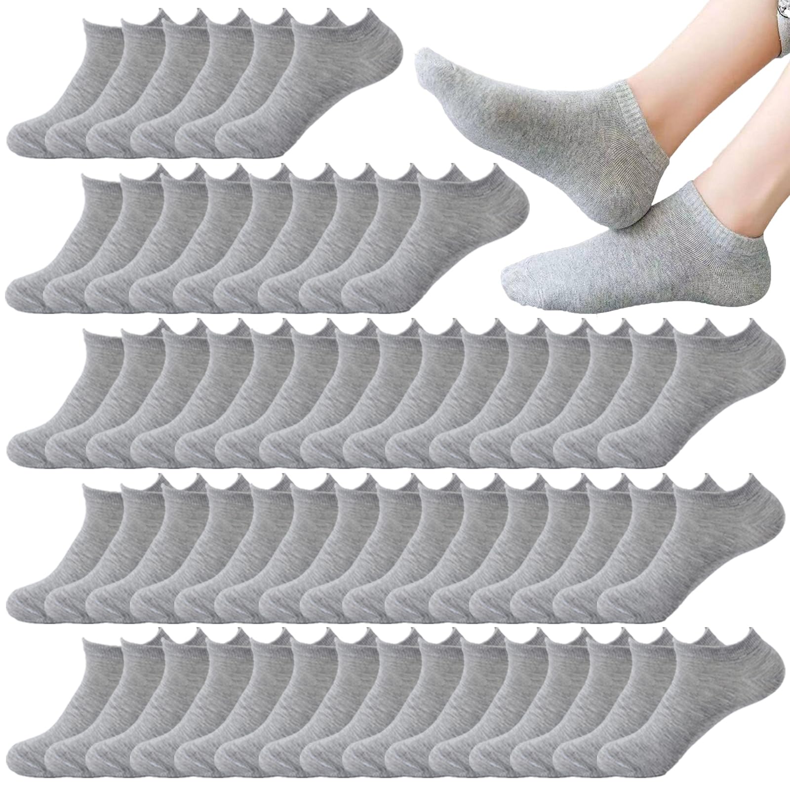 12-30 Pairs Low Cut Ankle Socks for Women No Show Casual Breathable Athletic Socks Bulk for Sport