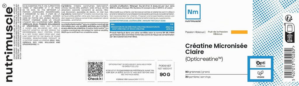 Nutrimuscle Créatine Monohydrate Creapure 120 Gélules | Prise Masse Musculaire & Force - Creatine 100% Pure - Sport et Musculation - Complément Idéal à la Whey Protéine - Gélules