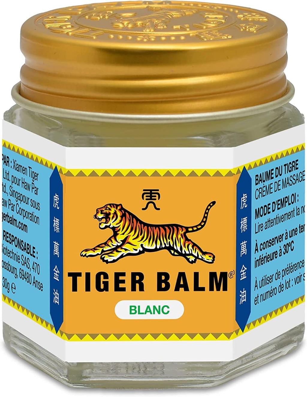 Tiger Balm® Baume du Tigre® Baume Blanc, Effet froid, Après l'effort, 30 g