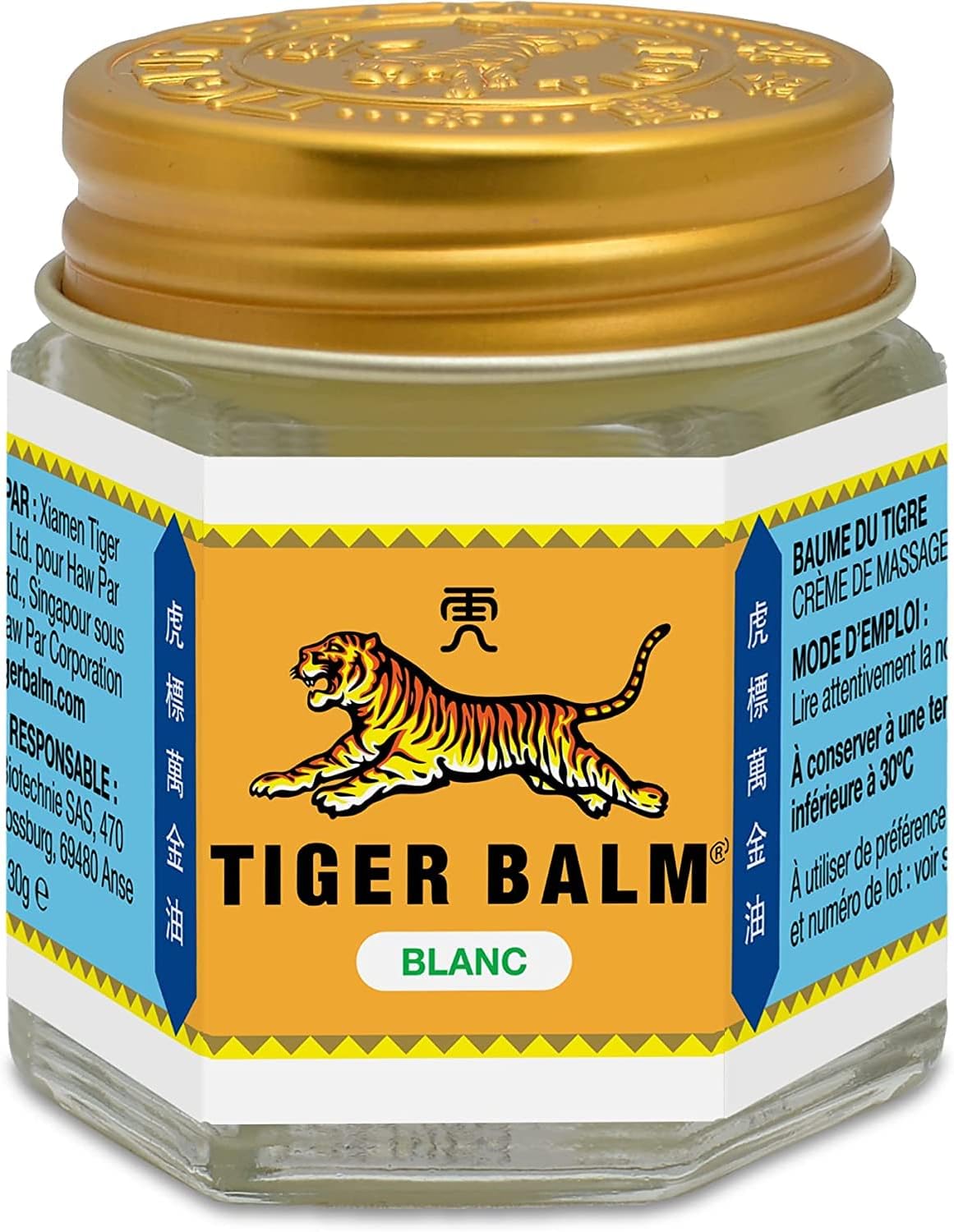 Tiger Balm® Baume du Tigre® Baume Blanc, Effet froid, Après l'effort, 30 g