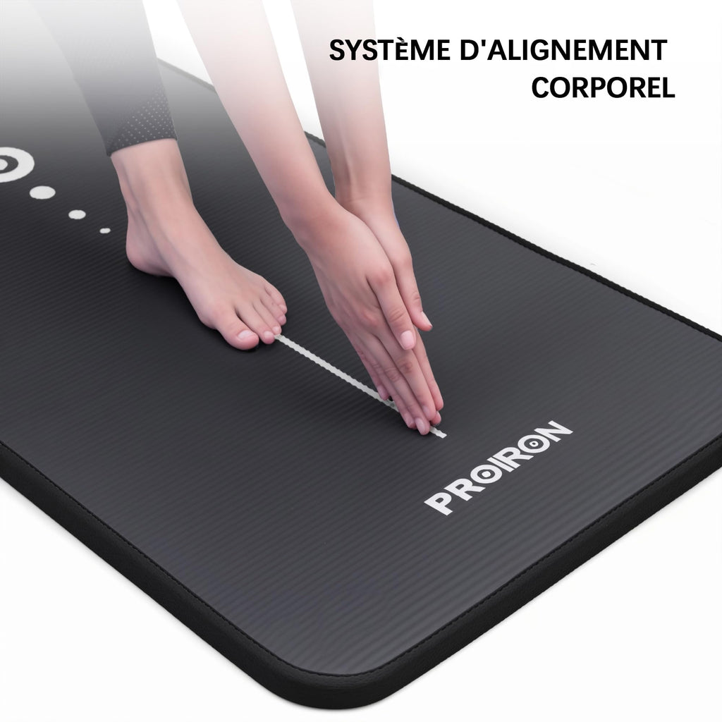 PROIRON Thick 10MM Exercise Mat, Non-Slip Yoga Pilates Gym Mat | Tear-Resistant Reinforced Edges, Flat, Good Elasticity, Camping Mat for Travel, NBR, 1860x660x10mm