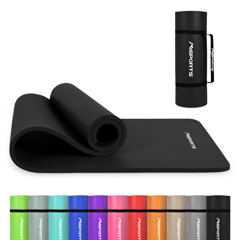 MSPORTS Premium Gymnastics Mat – Non-Slip Floor Mat for Fitness, Yoga & Strength Training – Available in 4 Sizes and 12 Colors Thick Yoga Mat