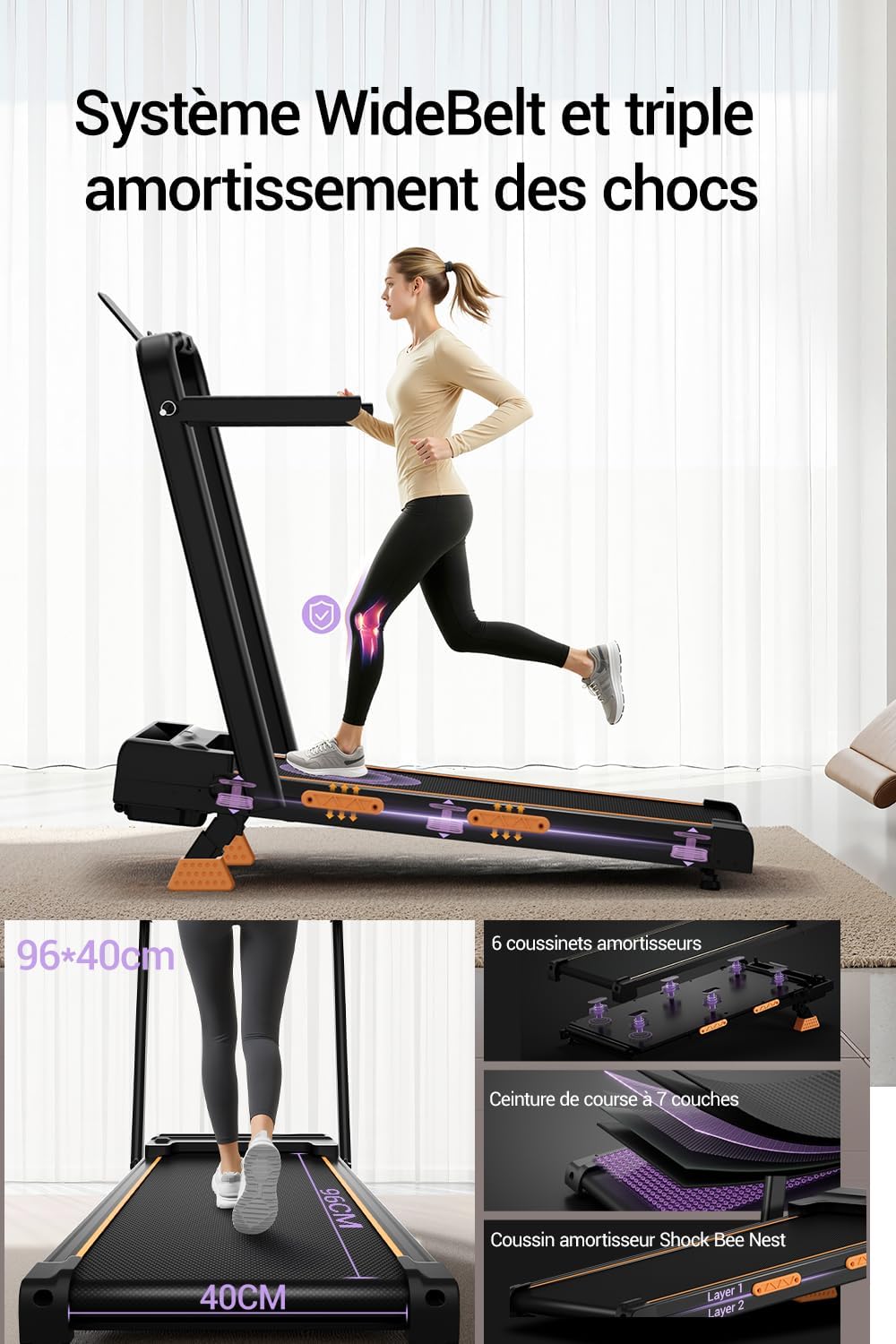 LONTEK 3.0HP Folding Treadmill with 16% Incline, with Armrests | 10km/h Folding Walking Pad with Incline, Remote Control, Treadmill Walking Pad, Desk Walking Pad, 159KG Max Load