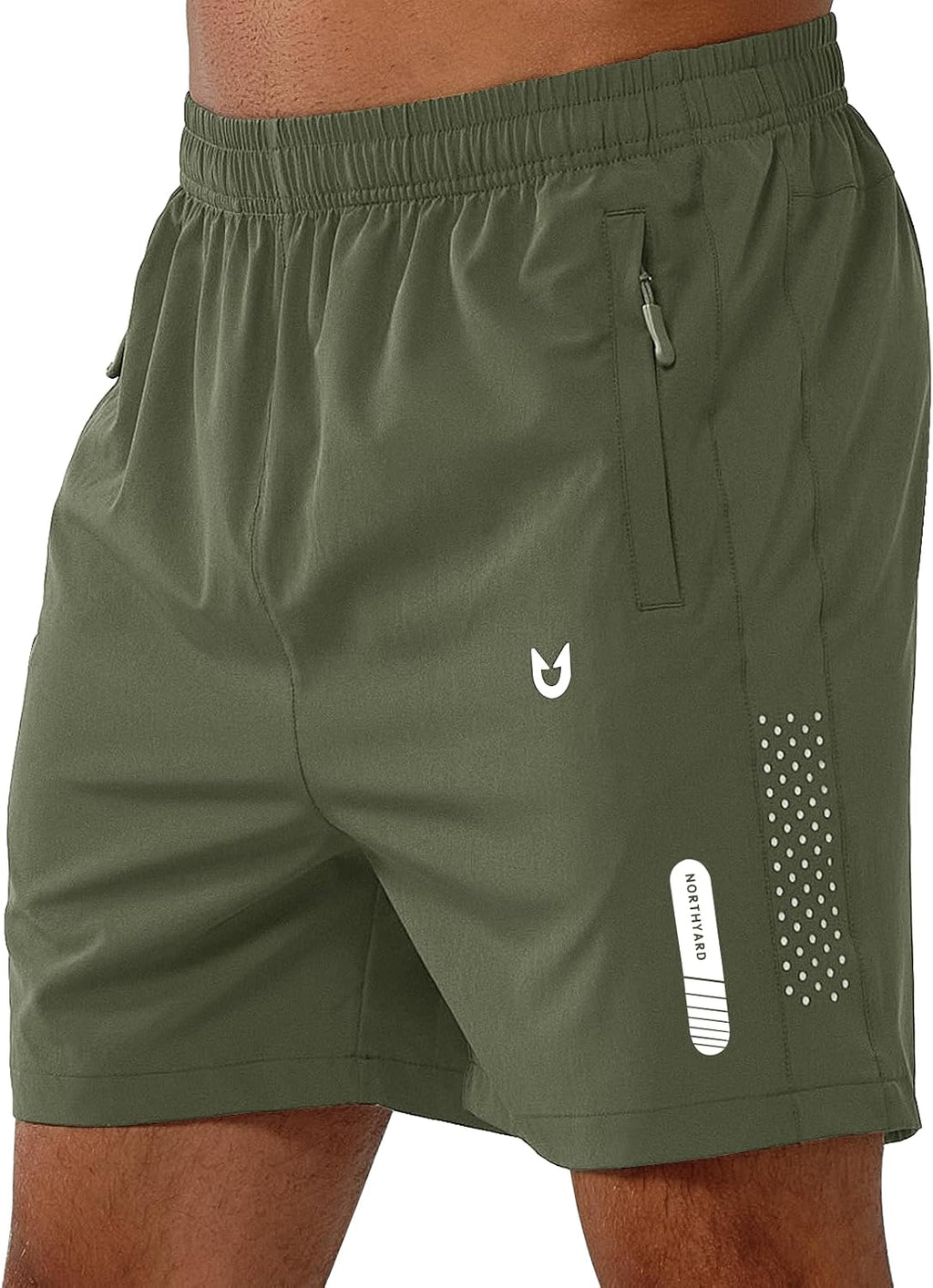 NORTHYARD Men's Athletic Running Shorts Gym Workout 7"/9"/5" Zipper Pockets | Quick Dry, Lightweight, Breathable, Unlined, Moisture-wicking, Reflective Strips, Elastic Waist, Sports Basketball Tennis