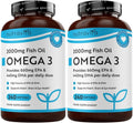 Nutravita Omega 3 Huile de Poissons 2000 mg - 480 Gélules - 8 Mois | Lot de 2 - Haute Concentration en EPA (660mg) & DHA (440mg) - Soutien Fonction Cardiaque et une Vision Normale