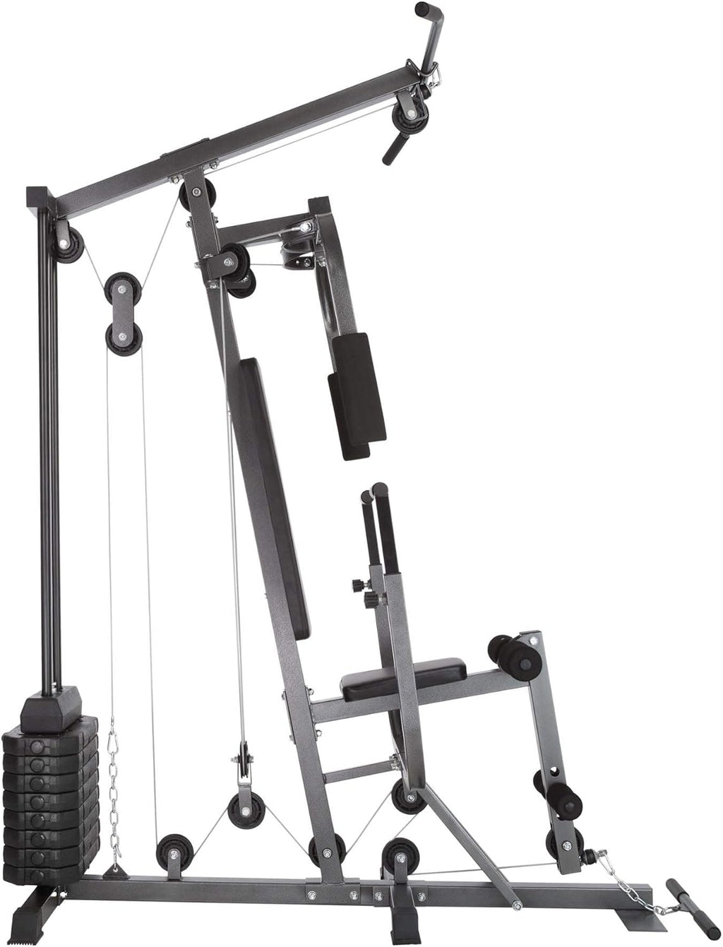 tectake® Strength Training Station, Power Cage, Pull-Up Bar, Home Trainer, Butterfly Module, Leg Extension Device, Strength Training Equipment, Barbell, Home Sports, Fitness
