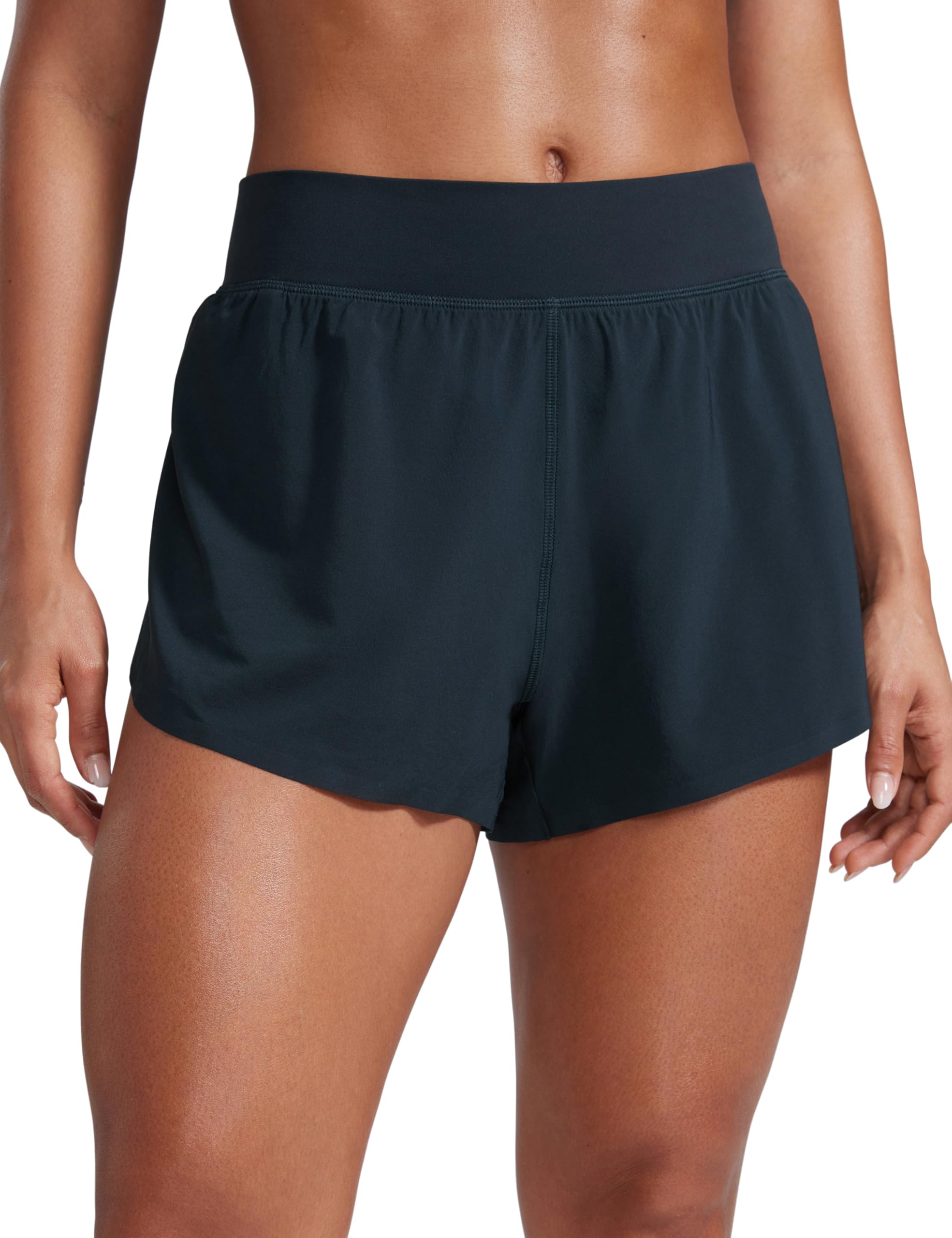 CRZ YOGA High Waisted Split Running Shorts 3" | Mesh Liner, Quick Dry, Lightweight, for Women
