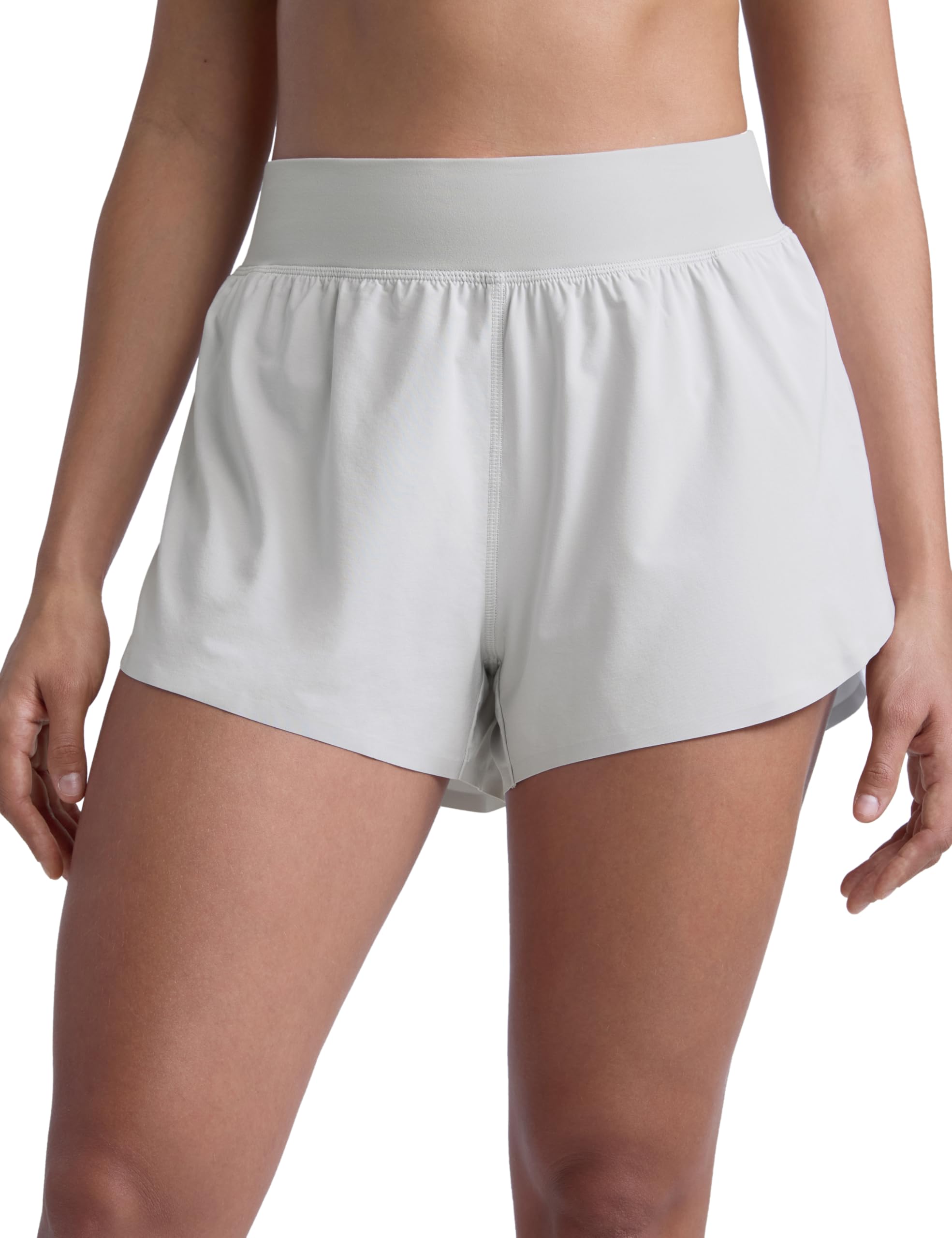 CRZ YOGA High Waisted Split Running Shorts 3" | Mesh Liner, Quick Dry, Lightweight, for Women