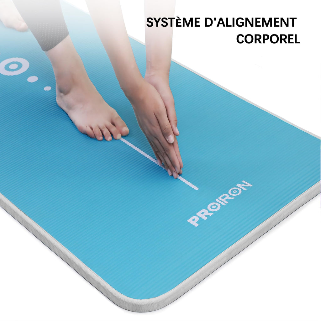 PROIRON Thick 10MM Exercise Mat, Non-Slip Yoga Pilates Gym Mat | Tear-Resistant Reinforced Edges, Flat, Good Elasticity, Camping Mat for Travel, NBR, 1860x660x10mm