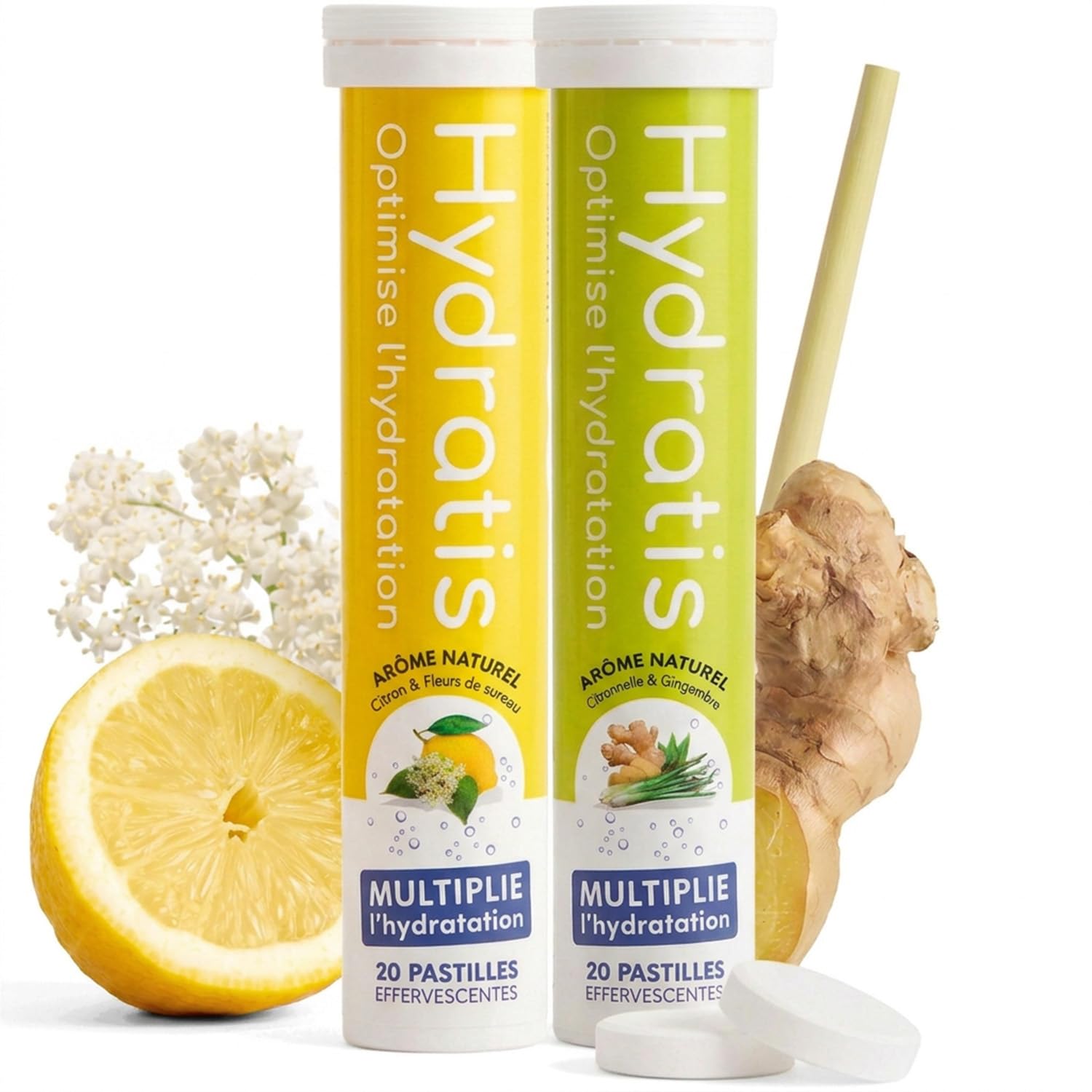 HYDRATIS - Pastilles Hydratation Electrolytes - Mix Fruits des Bois + Pêche - Améliore l'Hydratation et Favorise l'Énergie - Formule Isotonique - Sport, Récupération - 2 tubes (40 Pastilles) | Améliore l'Hydratation et Favorise l'Énergie - Formule Isotoni