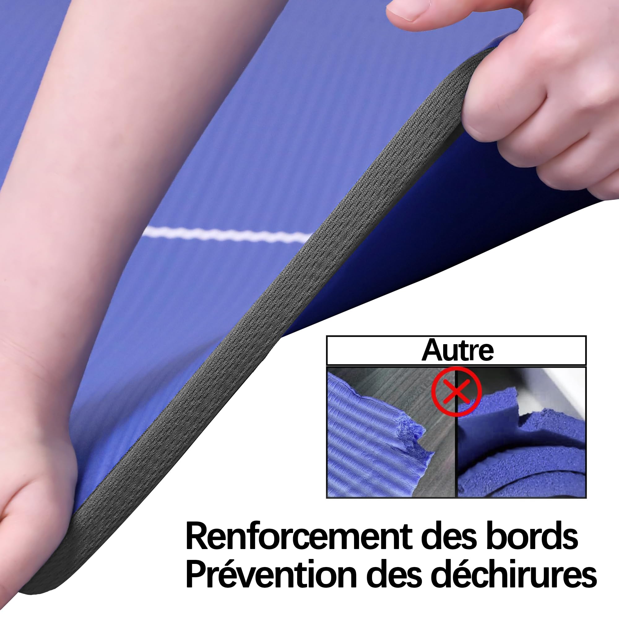 PROIRON Thick 10MM Exercise Mat, Non-Slip Yoga Pilates Gym Mat | Tear-Resistant Reinforced Edges, Flat, Good Elasticity, Camping Mat for Travel, NBR, 1860x660x10mm