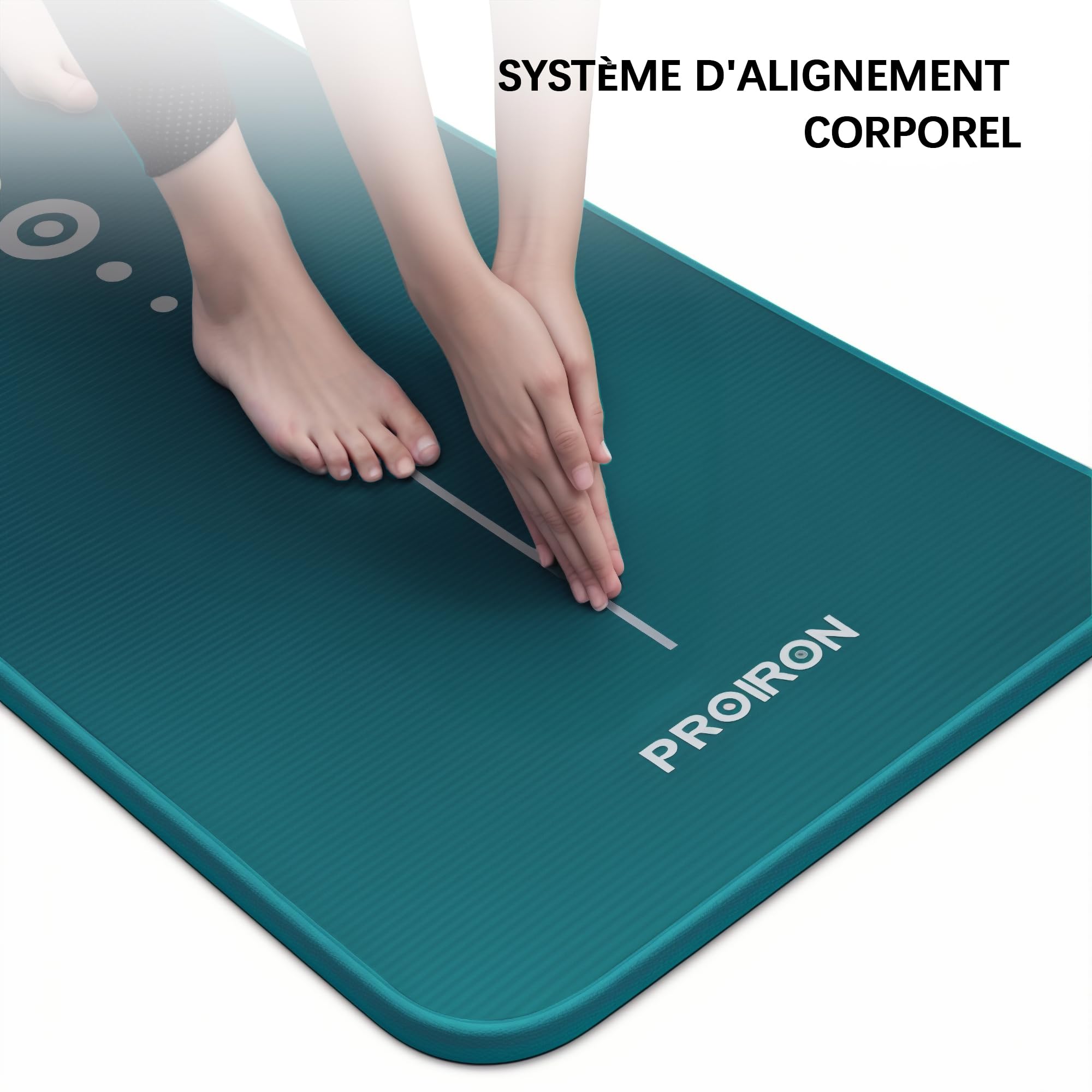 PROIRON Thick 10MM Exercise Mat, Non-Slip Yoga Pilates Gym Mat | Tear-Resistant Reinforced Edges, Flat, Good Elasticity, Camping Mat for Travel, NBR, 1860x660x10mm