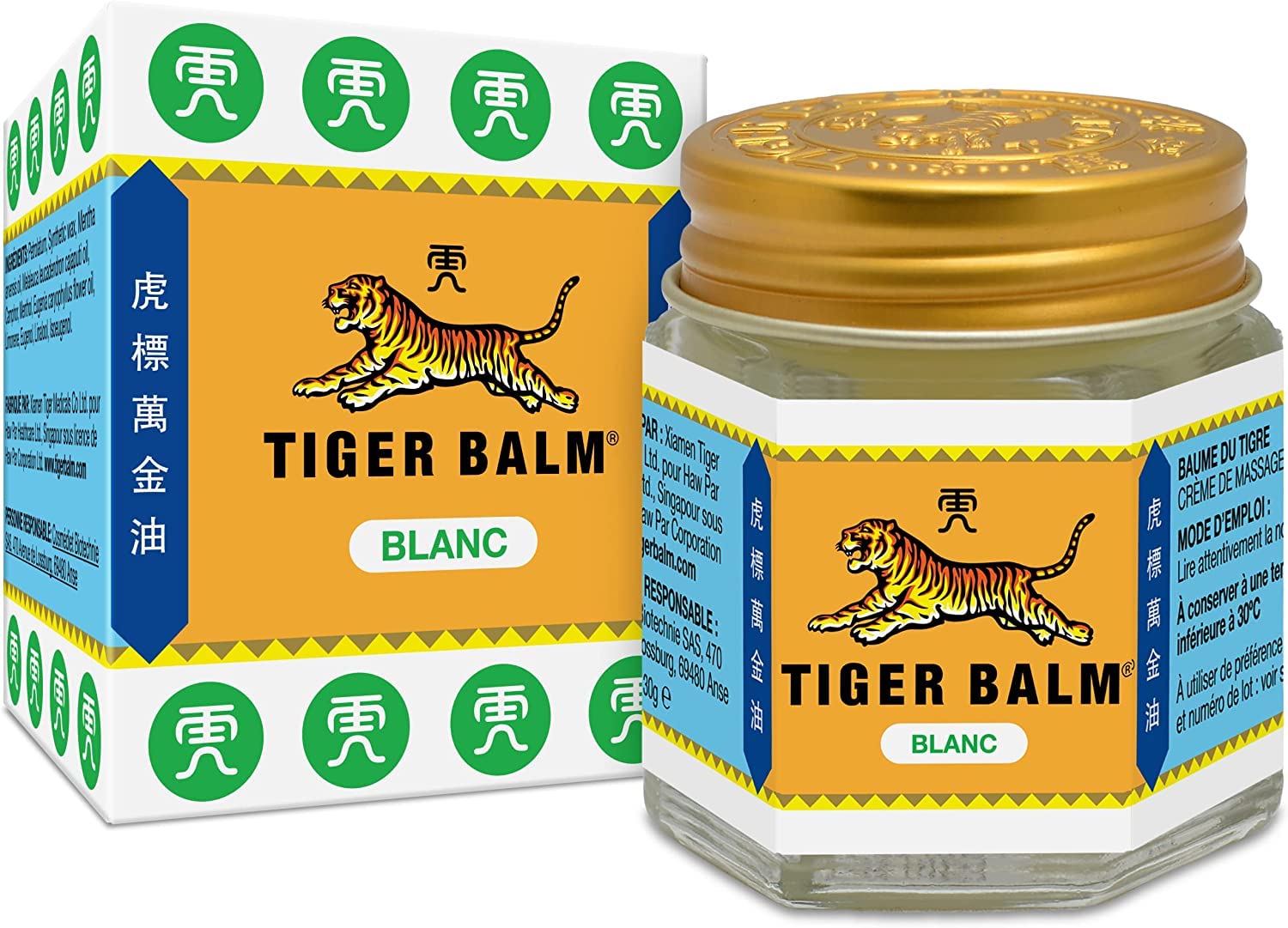 Tiger Balm® Baume du Tigre® Baume Blanc, Effet froid, Après l'effort, 30 g