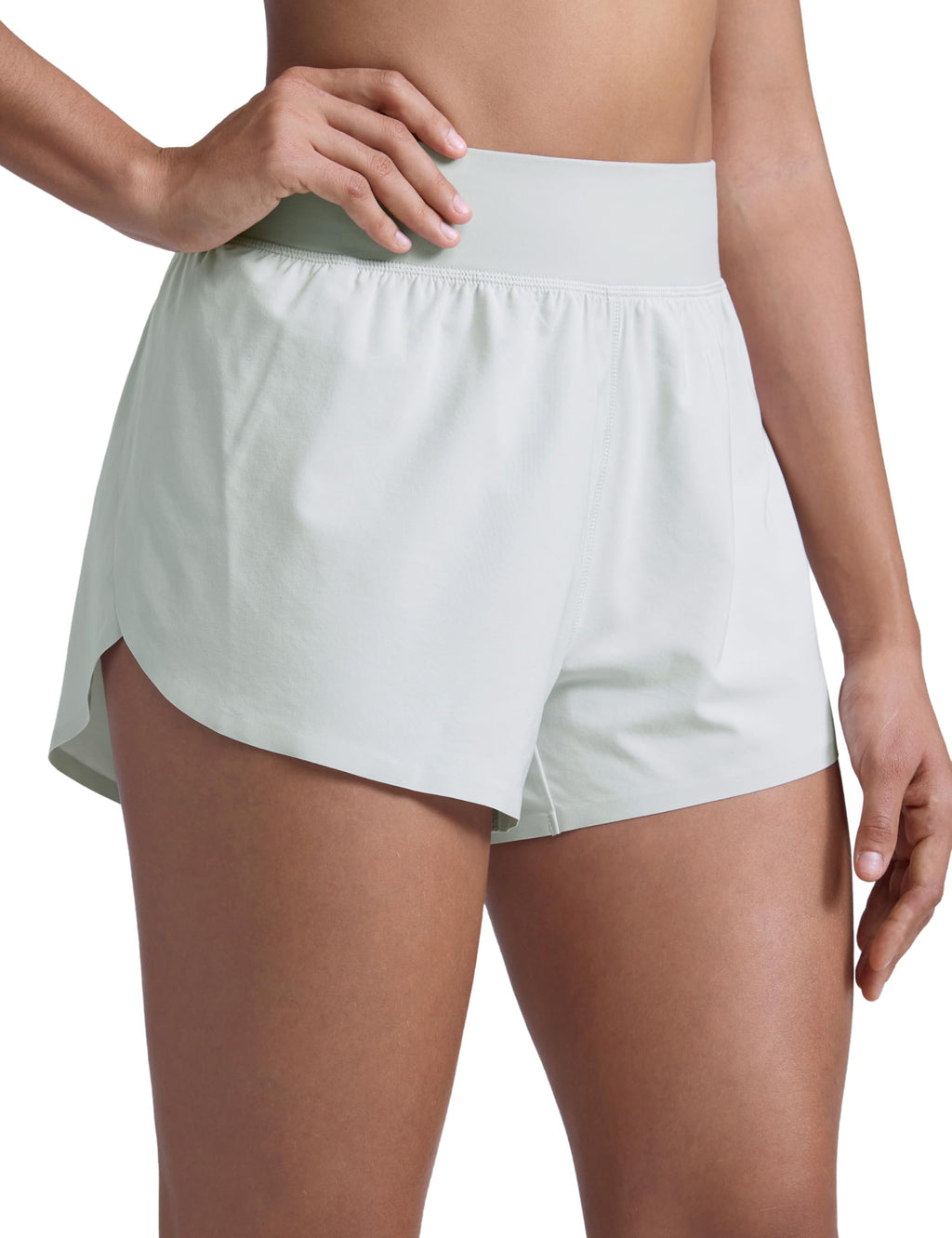 CRZ YOGA High Waisted Split Running Shorts 3" | Mesh Liner, Quick Dry, Lightweight, for Women
