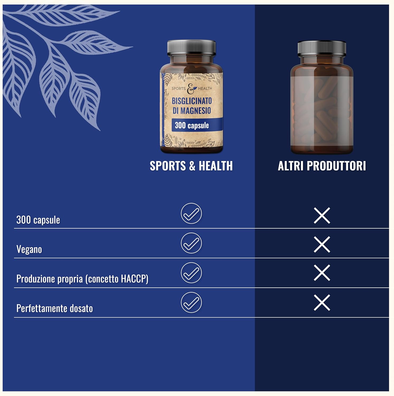 Magnésium Bisglycinate en Gélules 300-400mg par Portion Quotidienne Végan | Hautement Dosées Haute Absorption - Forme Chélatée Facilement Assimilable - Format Complet et Pratique au Quotidien