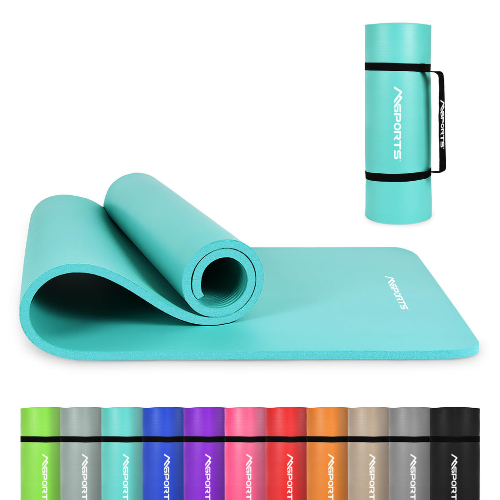 MSPORTS Premium Gymnastics Mat – Non-Slip Floor Mat for Fitness, Yoga & Strength Training – Available in 4 Sizes and 12 Colors Thick Yoga Mat