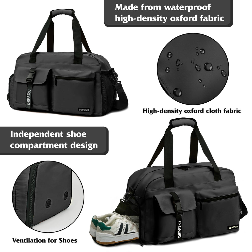 Sac de Sport Femme Homme (Jaune) | Sac Sport avec Compartiment à Chaussures de Ventilation, Sac de Voyage Femme Imperméable avec Compartiment Humide