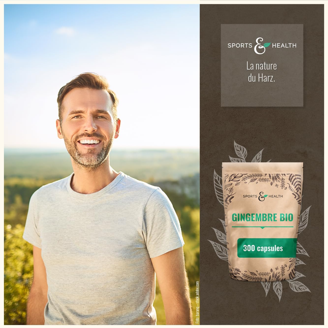 Gingembre Bio en Gélules 300-600mg par Jour Très Fortement Concentré | Culture Biologique 100% Vegan - Sans Additifs Ajoutés - Format Pratique pour une Cure Complète et Longue