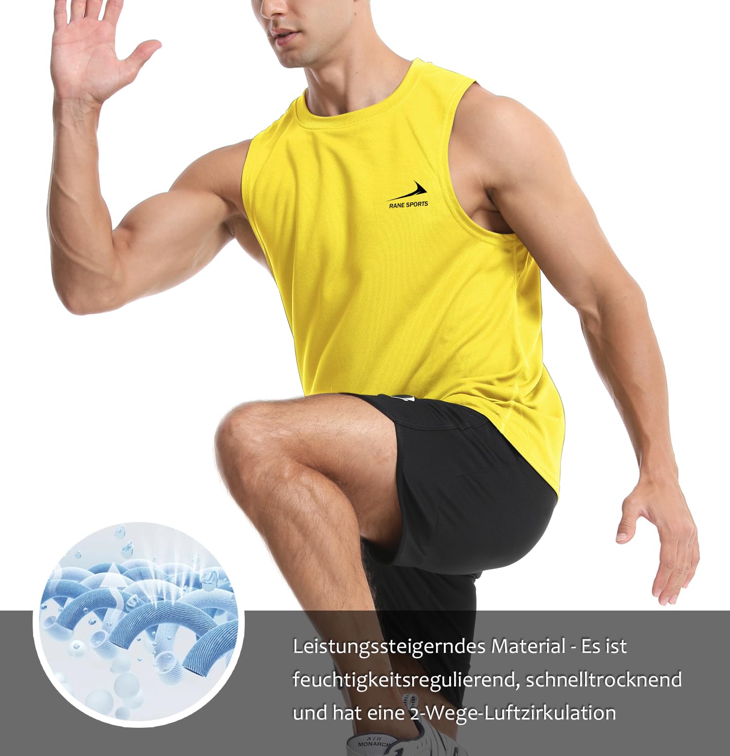 Men's Sleeveless Vest Running Gym Quick Dry Breathable Vest Sports T-Shirt