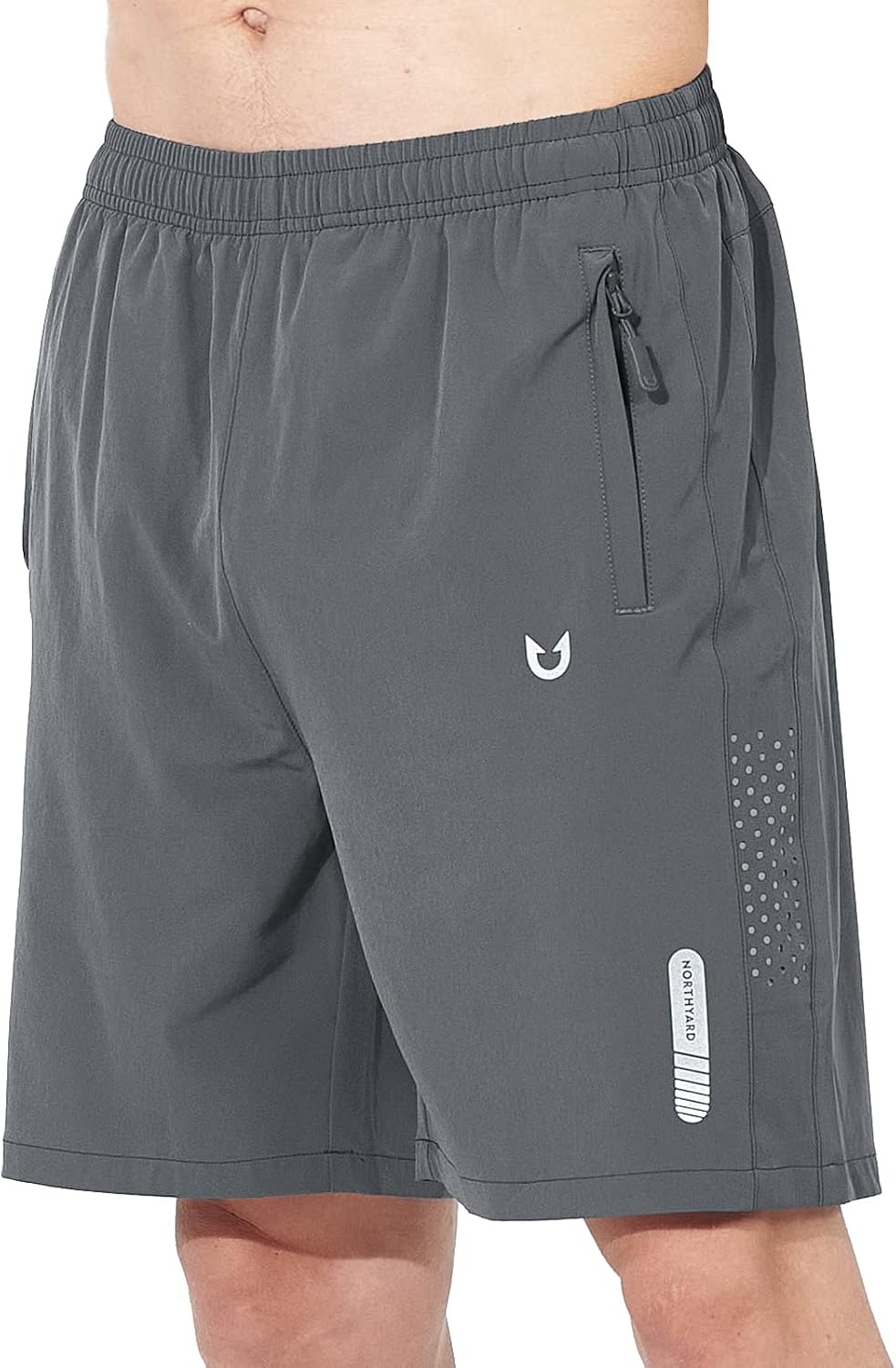 NORTHYARD Men's Athletic Running Shorts Gym Workout 7"/9"/5" Zipper Pockets | Quick Dry, Lightweight, Breathable, Unlined, Moisture-wicking, Reflective Strips, Elastic Waist, Sports Basketball Tennis