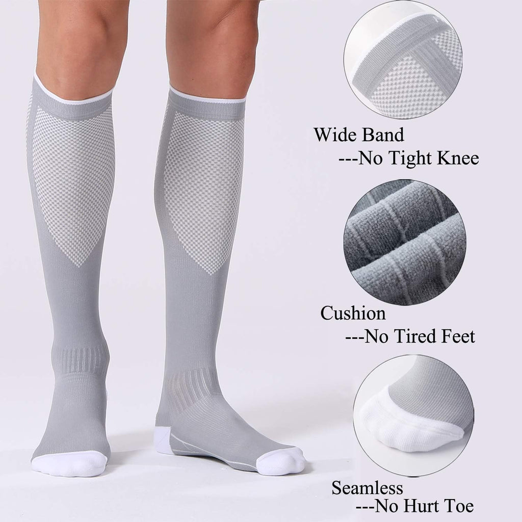FITRELL 3 Pairs Compression Socks for Women and Men 20-30mmHg-Circulation Support Socks