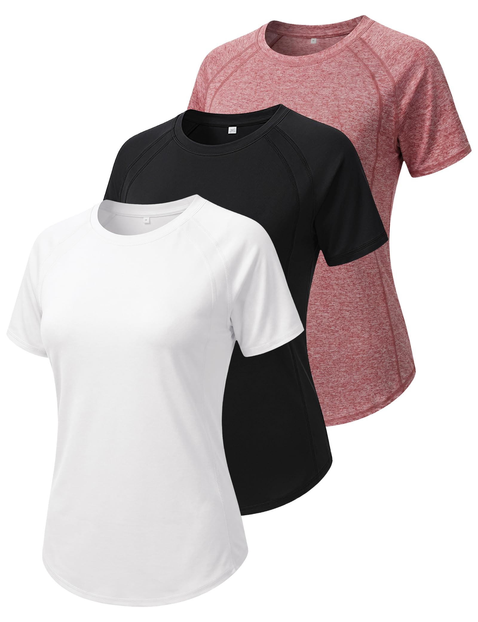 Gyabnw Women's Sport T-Shirt Anti-UV Elastic Crew Neck Short Sleeve Breathable Quick Dry UPF 50+ Fitness Top for Yoga Running and Gym