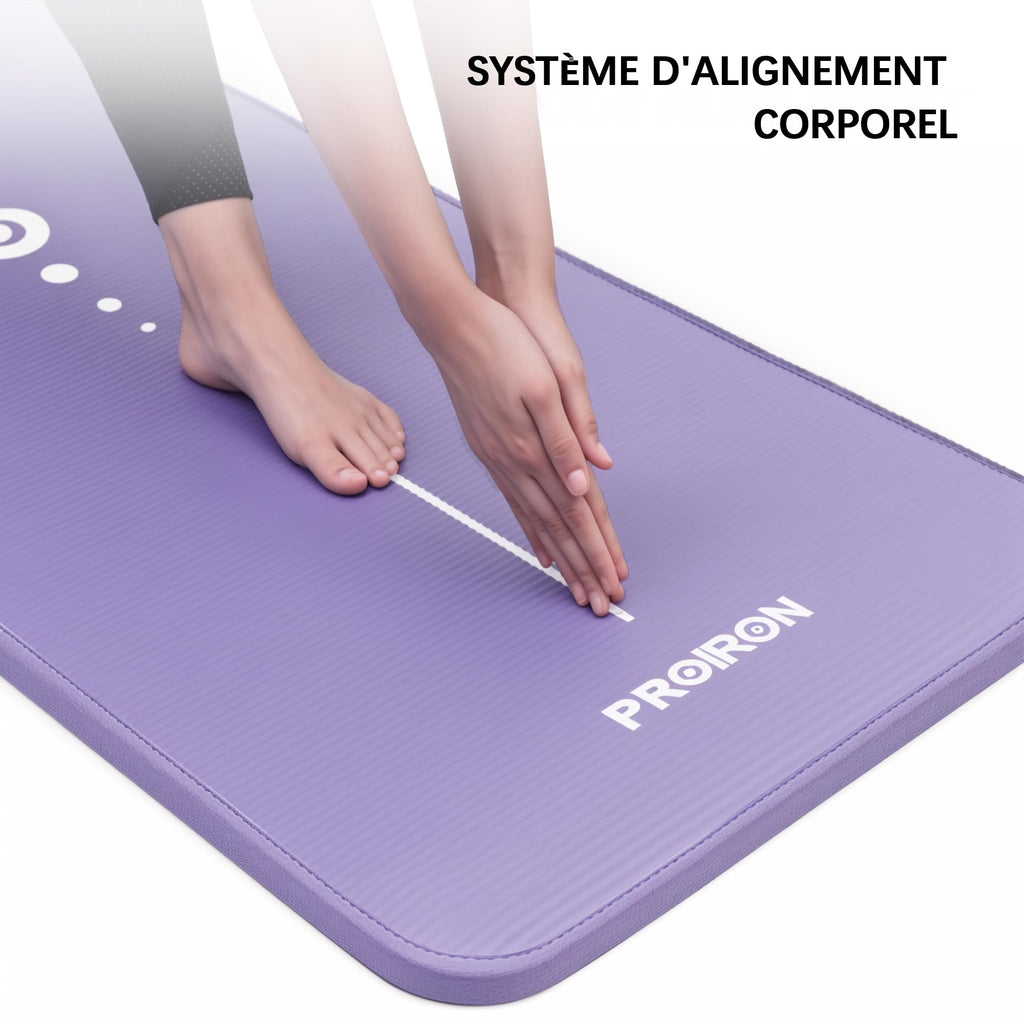 PROIRON Thick 10MM Exercise Mat, Non-Slip Yoga Pilates Gym Mat | Tear-Resistant Reinforced Edges, Flat, Good Elasticity, Camping Mat for Travel, NBR, 1860x660x10mm