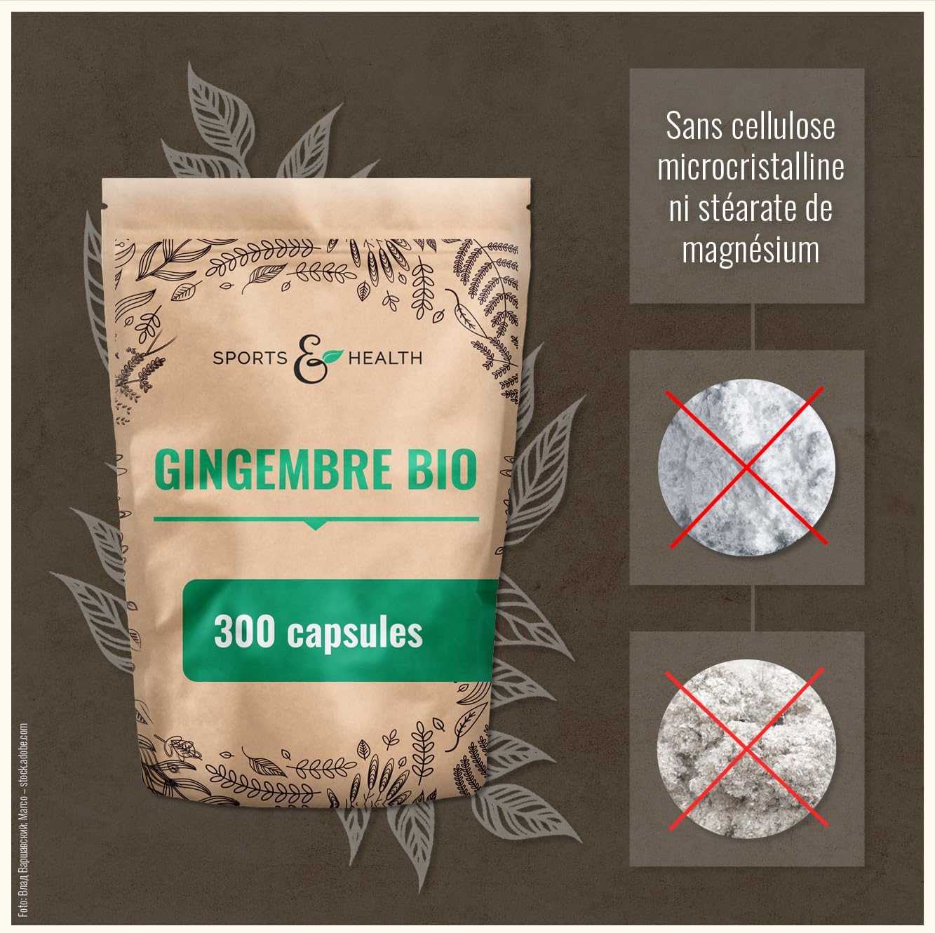 Gingembre Bio en Gélules 300-600mg par Jour Très Fortement Concentré | Culture Biologique 100% Vegan - Sans Additifs Ajoutés - Format Pratique pour une Cure Complète et Longue