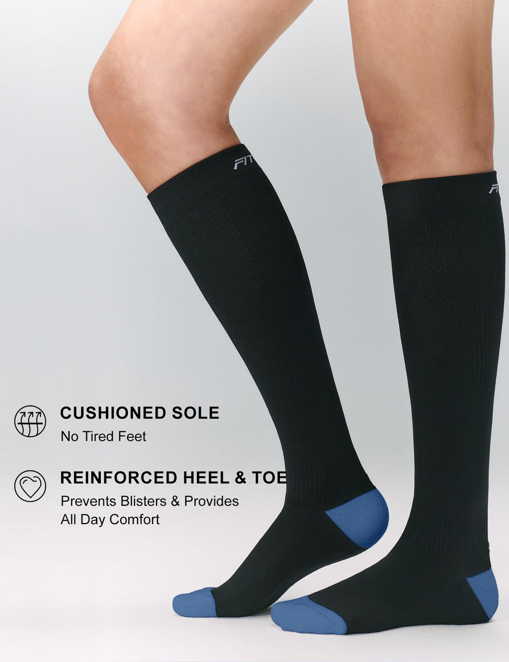 FITRELL 3 Pairs Compression Socks for Women and Men 20-30mmHg-Circulation Support Socks