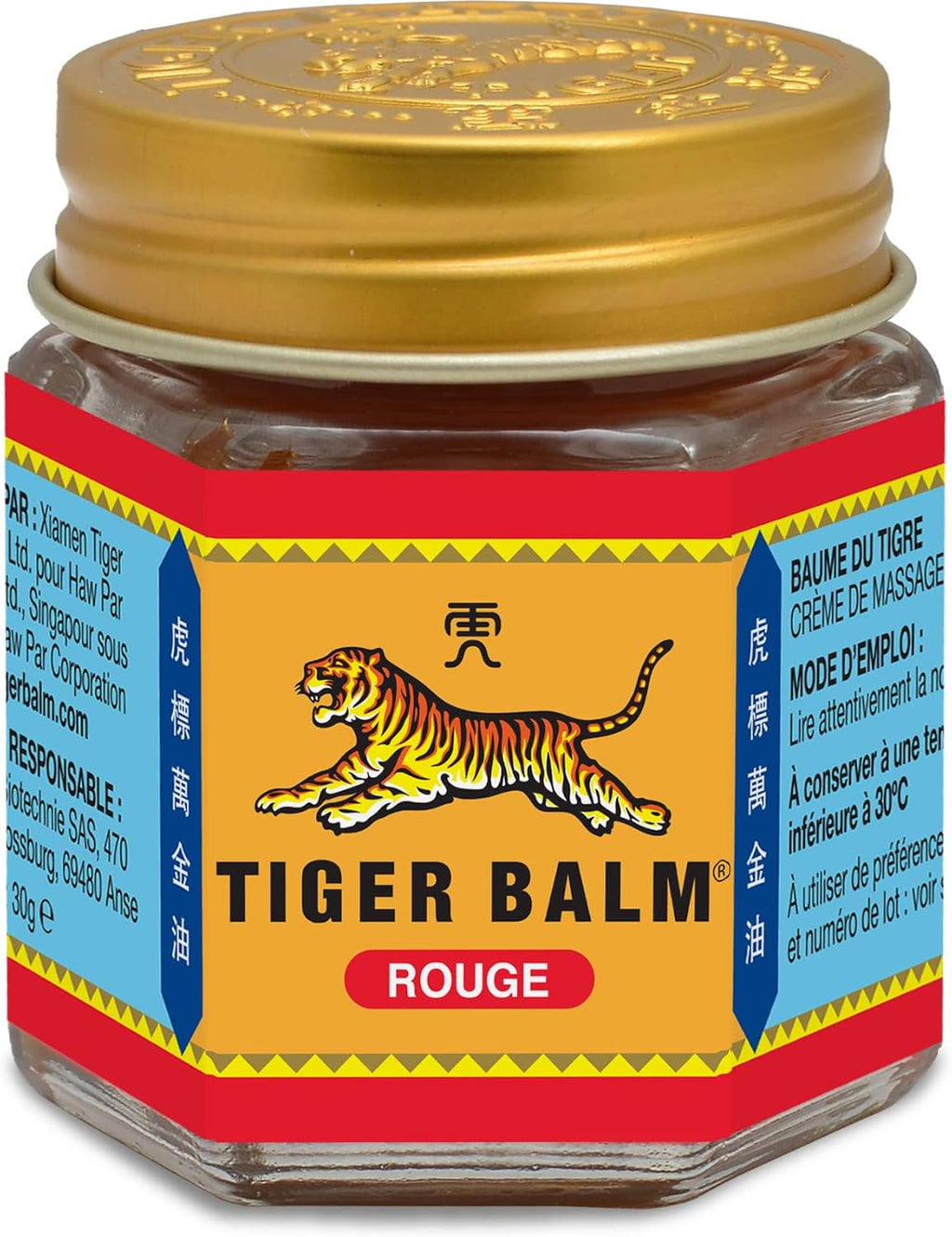Tiger Balm® Baume du Tigre® Baume Rouge, Effet chaud, Avant l'effort, 30 g