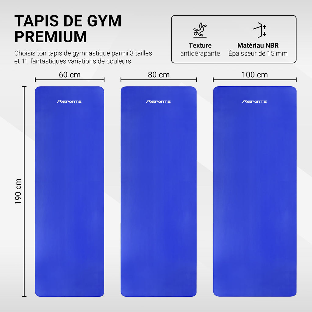 MSPORTS Premium Gymnastics Mat – Non-Slip Floor Mat for Fitness, Yoga & Strength Training – Available in 4 Sizes and 12 Colors Thick Yoga Mat