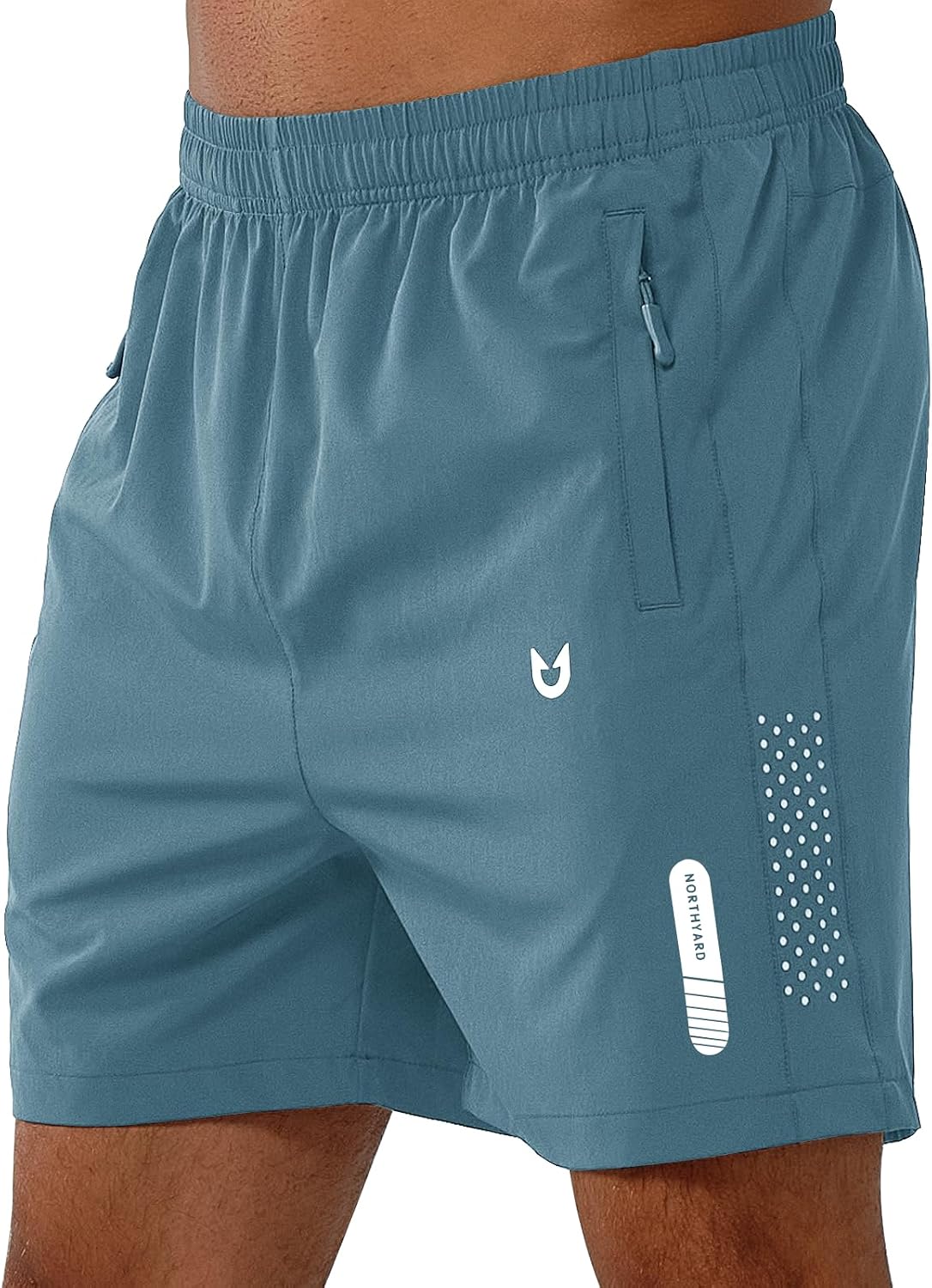 NORTHYARD Men's Athletic Running Shorts Gym Workout 7"/9"/5" Zipper Pockets | Quick Dry, Lightweight, Breathable, Unlined, Moisture-wicking, Reflective Strips, Elastic Waist, Sports Basketball Tennis