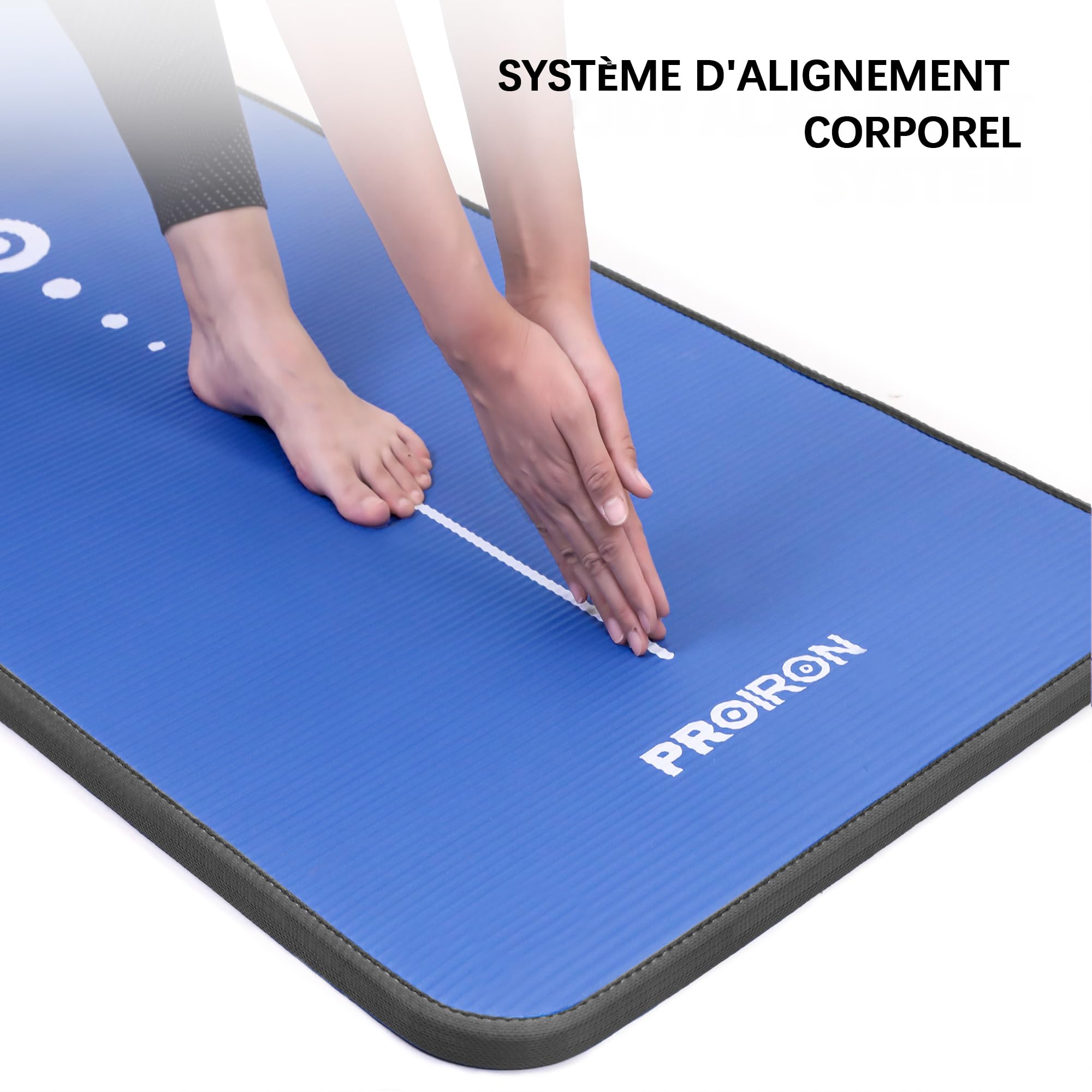 PROIRON Thick 10MM Exercise Mat, Non-Slip Yoga Pilates Gym Mat | Tear-Resistant Reinforced Edges, Flat, Good Elasticity, Camping Mat for Travel, NBR, 1860x660x10mm