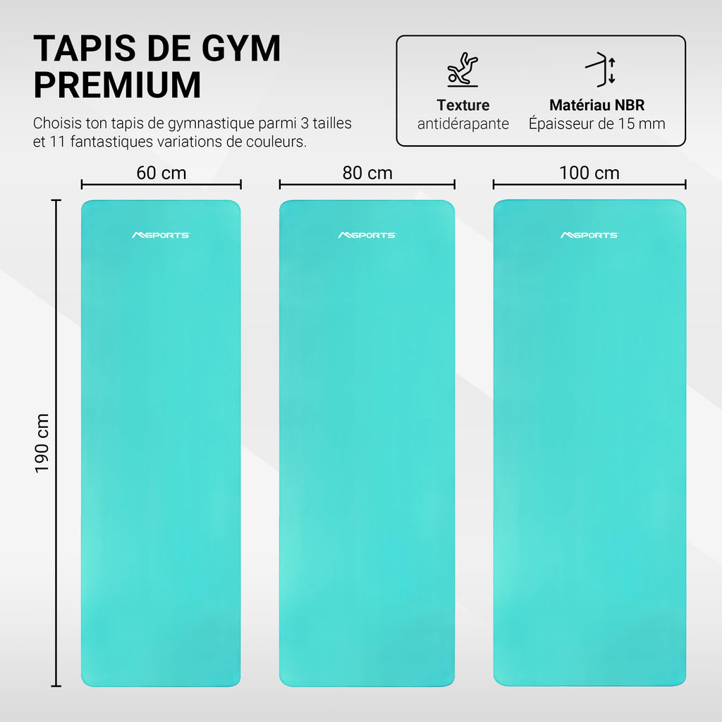 MSPORTS Premium Gymnastics Mat – Non-Slip Floor Mat for Fitness, Yoga & Strength Training – Available in 4 Sizes and 12 Colors Thick Yoga Mat