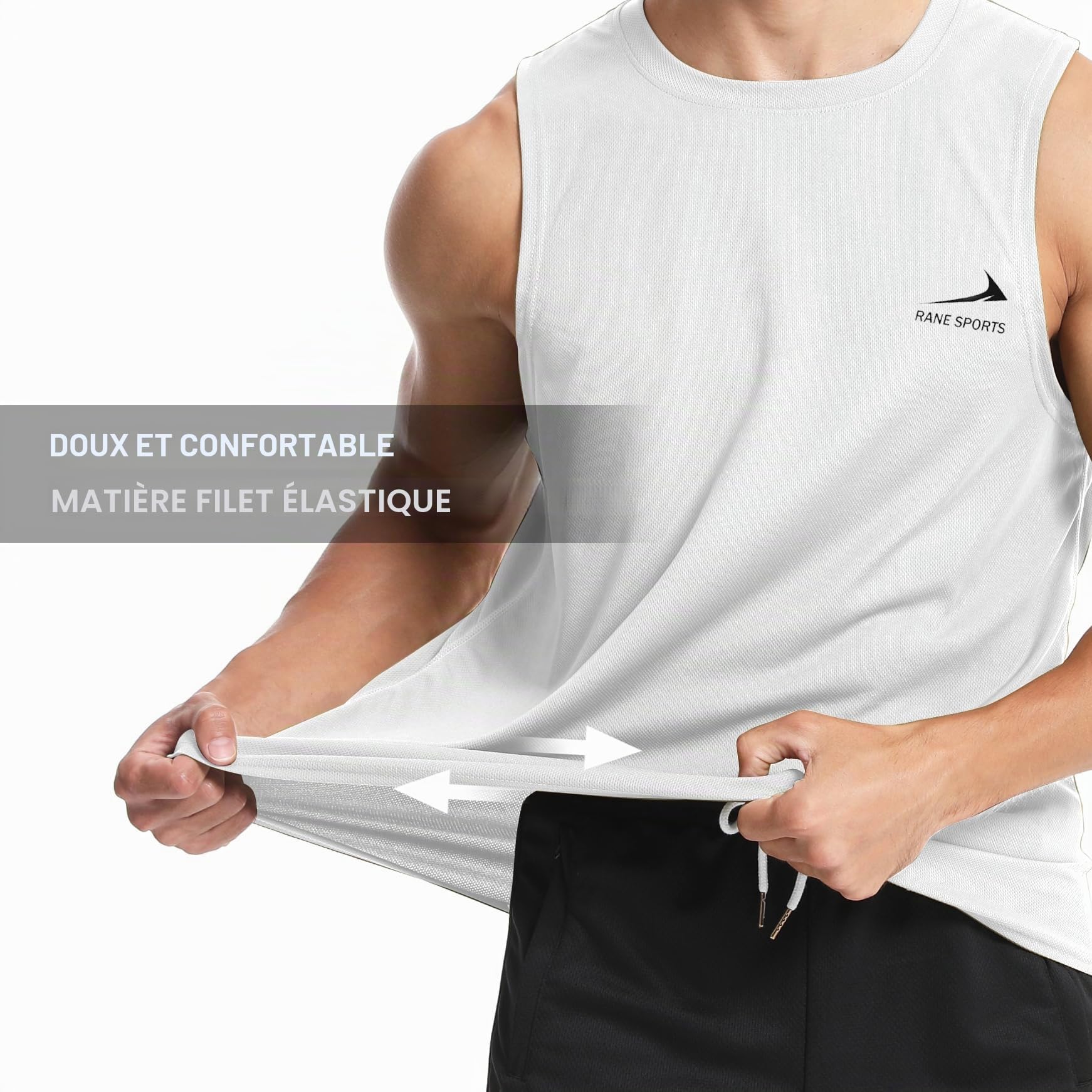 Men's Sleeveless Vest Running Gym Quick Dry Breathable Vest Sports T-Shirt