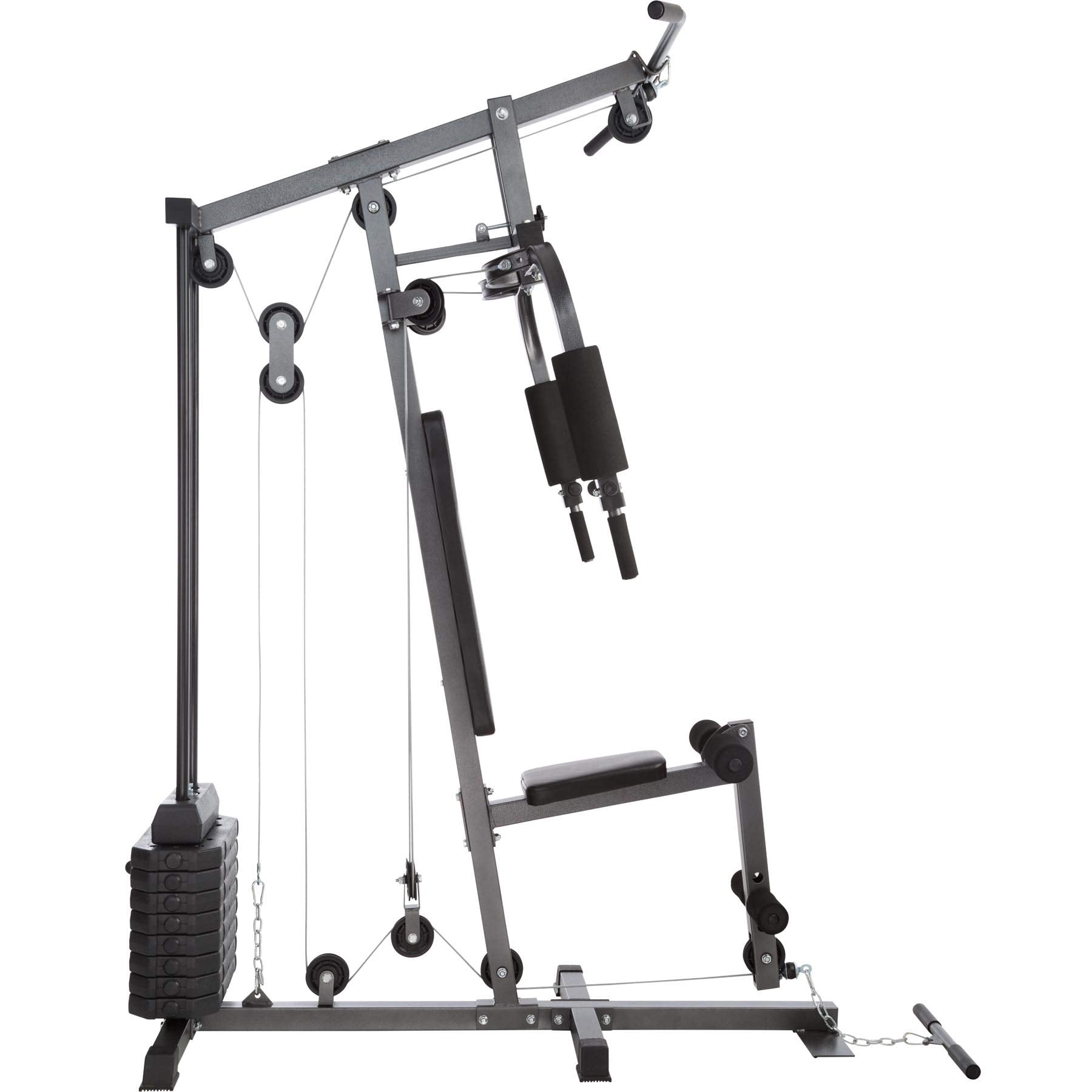 tectake® Strength Training Station, Power Cage, Pull-Up Bar, Home Trainer, Butterfly Module, Leg Extension Device, Strength Training Equipment, Barbell, Home Sports, Fitness
