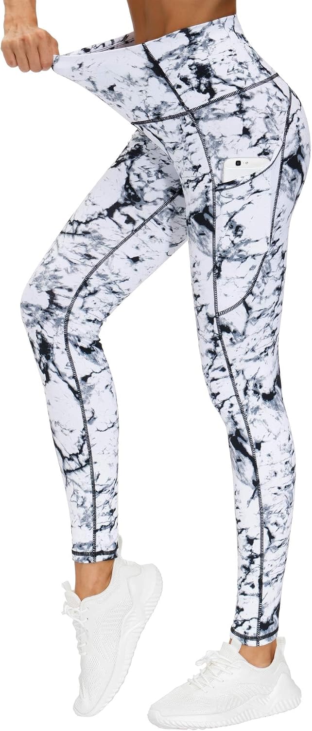 THE GYM PEOPLE Women's Thick High Waist Yoga Pants Workout Leggings | Tummy Control, Deep Side Pockets, Squat-proof, hidden waistband pocket, Flatlock Seams, Running, Yoga, Workout, Athletic