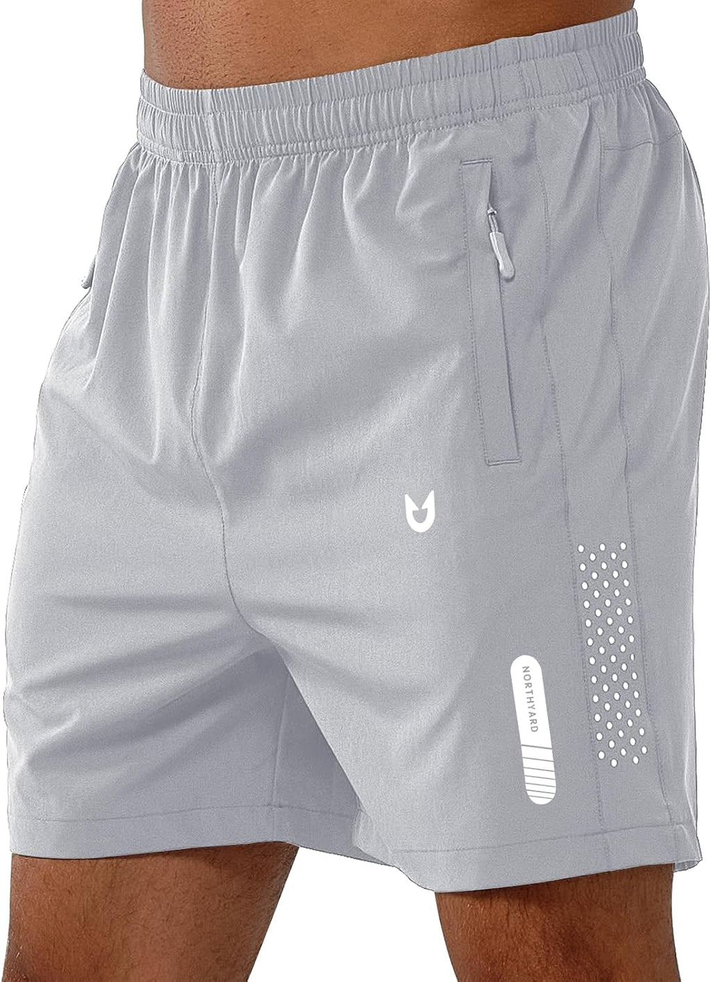 NORTHYARD Men's Athletic Running Shorts Gym Workout 7"/9"/5" Zipper Pockets | Quick Dry, Lightweight, Breathable, Unlined, Moisture-wicking, Reflective Strips, Elastic Waist, Sports Basketball Tennis